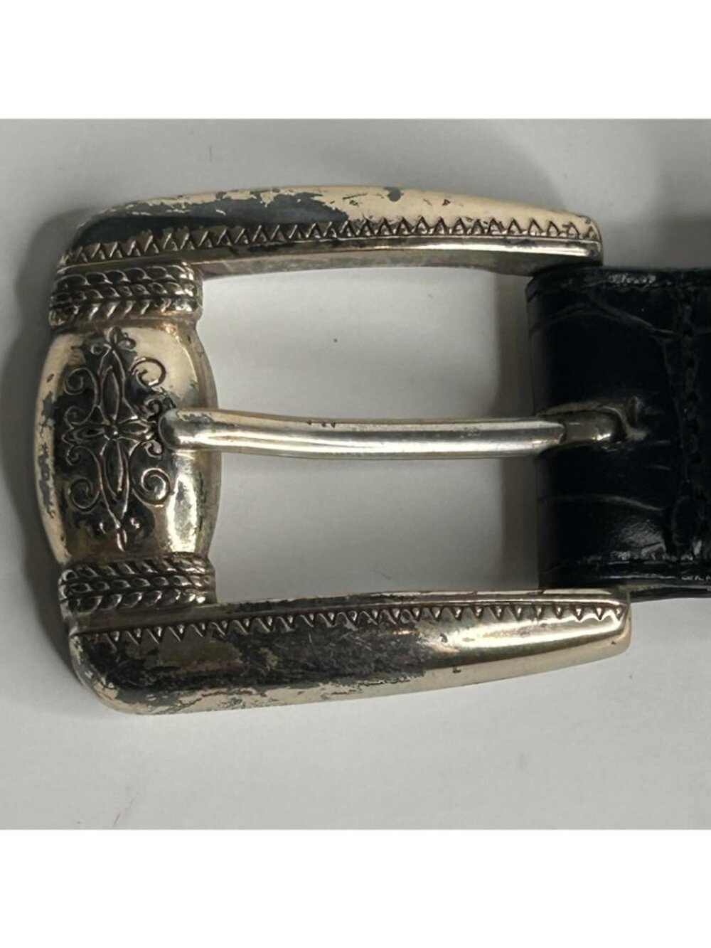 Brighton Belt Womens Large Black Leather Silver Western Concho Buckle 24703 - Picture 4 of 14